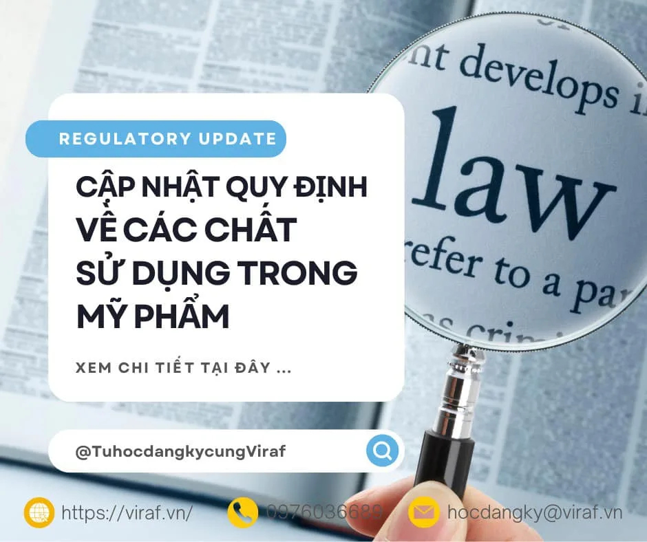 CẬP NHẬT QUY ĐỊNH VỀ CÁC CHẤT SỬ DỤNG TRONG MỸ PHẨM