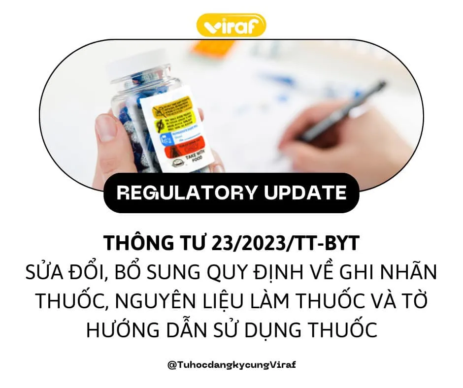 THÔNG TƯ 23/2023/TT – BYT SỬA ĐỔI, BỔ SUNG QUY ĐỊNH VỀ GHI NHÃN THUỐC NGUYÊN LIỆU LÀM THUỐC VÀ HƯỚNG DẪN SỬ DỤNG THUỐC