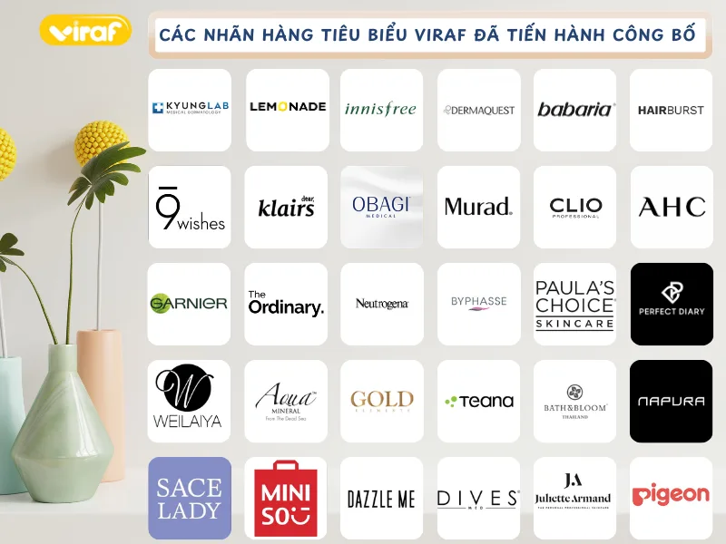 Các nhãn hàng tiêu biểu Viraf đã tiến hành công bố