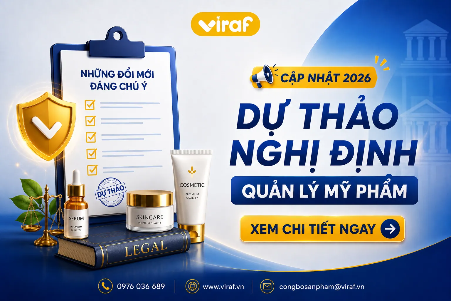 NHỮNG ĐỔI MỚI ĐÁNG CHÚ Ý CỦA DỰ THẢO NGHỊ ĐỊNH (NĐ) QUY ĐỊNH VỀ QUẢN LÝ MỸ PHẨM (QLMP) 2026 MỚI NHẤT