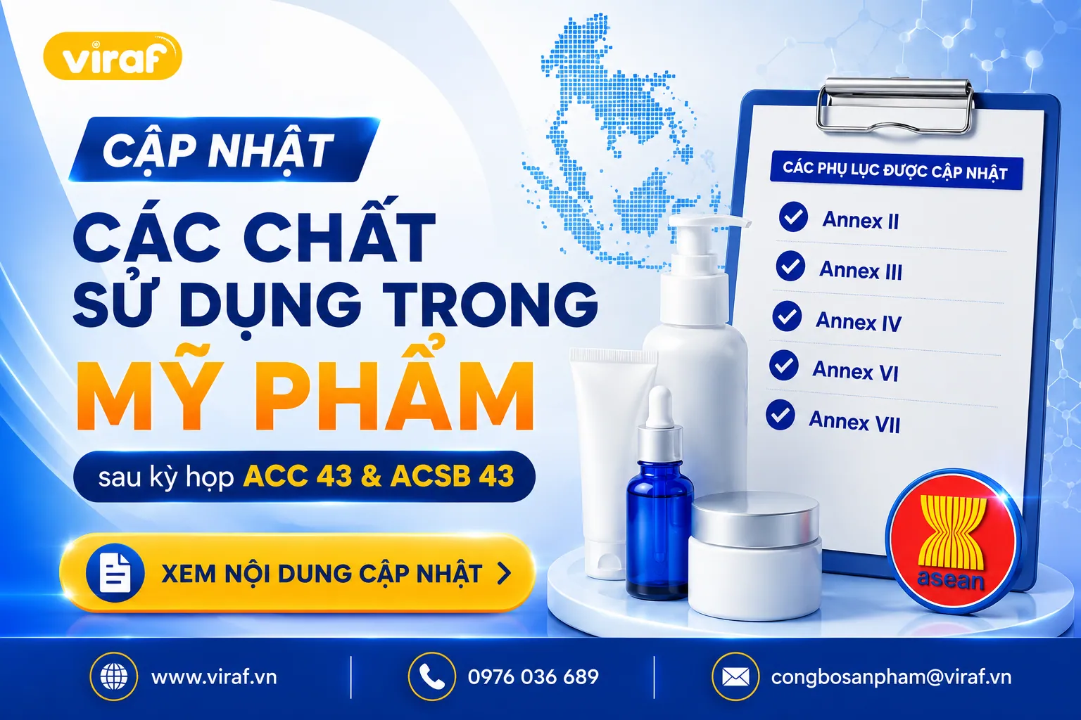 Cập nhật quy định về các chất sử dụng trong mỹ phẩm sau kỳ họp ACC43 & ACSB43