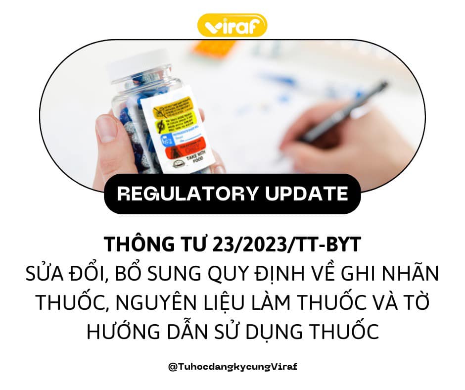 THÔNG TƯ 23/2023/TT - BYT SỬA ĐỔI, BỔ SUNG QUY ĐỊNH VỀ GHI NHÃN THUỐC NGUYÊN LIỆU LÀM THUỐC VÀ HƯỚNG DẪN SỬ DỤNG THUỐC