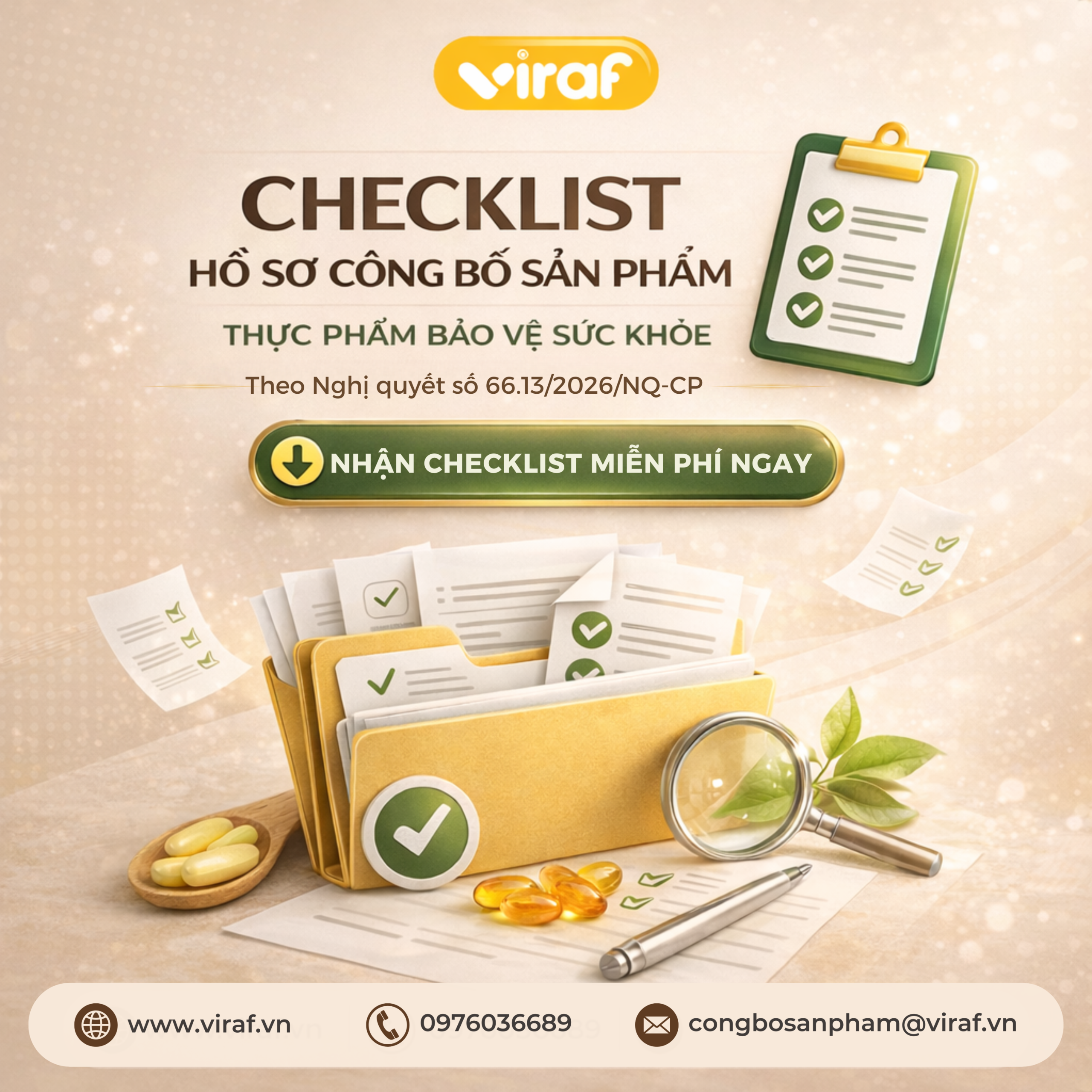 Checklist Hồ sơ đăng ký bản công bố sản phẩm đối với thực phẩm BVSK